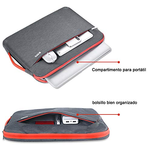 Voova Protectora de 360° Funda Portatil 14-15.6 Pulgada, Maletín Ordenador Compatible con 16" Macbook Pro 2020/15" Surface Book 3 2/XPS, Sleeve para HP Acer ASUS Chromebook con Asa, Gris Voova Protectora de 360° Funda Portatil 14-15.6 Pulgada, Maletín Ordenador Compatible con 16" Macbook Pro 2020/15" Surface Book 3 2/XPS, Sleeve para HP Acer ASUS Chromebook con Asa, Gris