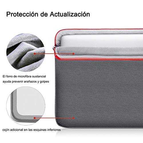 Voova Protectora de 360° Funda Portatil 14-15.6 Pulgada, Maletín Ordenador Compatible con 16" Macbook Pro 2020/15" Surface Book 3 2/XPS, Sleeve para HP Acer ASUS Chromebook con Asa, Gris