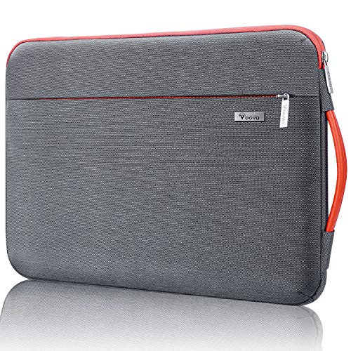 Voova Protectora de 360° Funda Portatil 14-15.6 Pulgada, Maletín Ordenador Compatible con 16" Macbook Pro 2020/15" Surface Book 3 2/XPS, Sleeve para HP Acer ASUS Chromebook con Asa, Gris