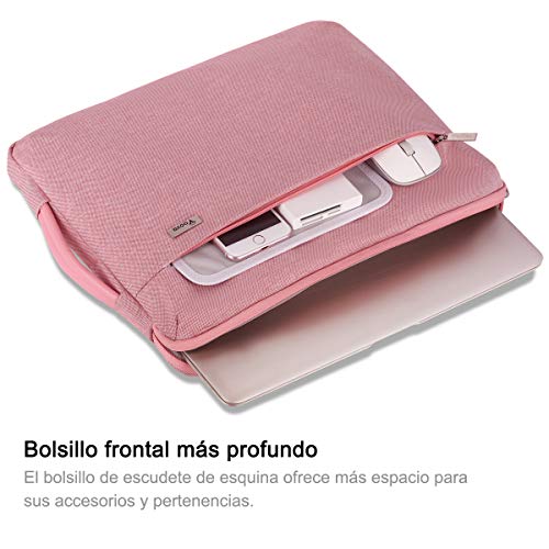 Voova Protectora de 360° Funda Portatil 14-15.6 Pulgada, Maletín Ordenador Compatible con 16" Macbook Pro 2020/15" Surface Book 3 2/XPS, Sleeve para HP Acer ASUS Chromebook con Asa, Rosado