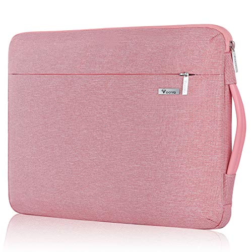 Voova Protectora de 360° Funda Portatil 14-15.6 Pulgada, Maletín Ordenador Compatible con 16" Macbook Pro 2020/15" Surface Book 3 2/XPS, Sleeve para HP Acer ASUS Chromebook con Asa, Rosado