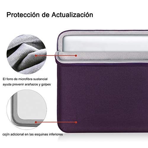 Voova Protectora de 360° Funda Portatil 14-15.6 Pulgada, Maletín Ordenador Compatible con 16" Macbook Pro 2020/15" Surface Book 3 2/XPS, Sleeve para HP Acer ASUS Chromebook con Asa, Morado