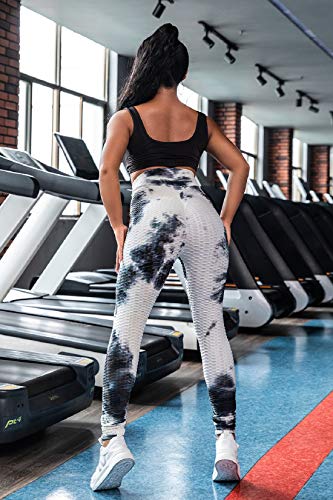 Voqeen Pantalones de Adelgazantes Mujer Leggins Reductores Adelgazantes Leggings Pantalones de yoga tie-dye Anticeluliticos Cintura Alta Mallas Fitness Push Up para Deporte Mallas Pantalones