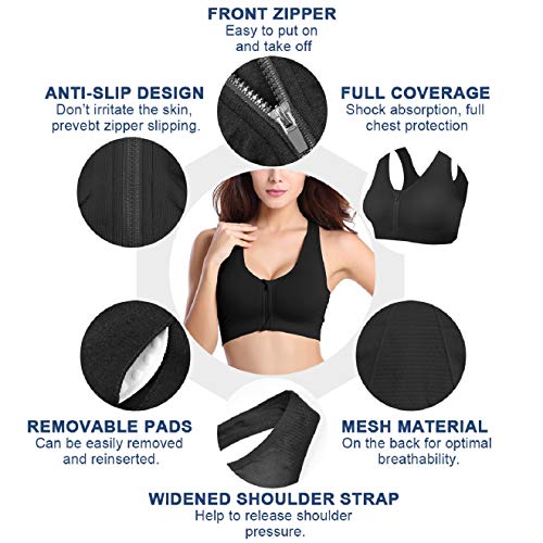 Voqeen Sujetador Deportivo Mujer Push Up con Almohadillas Extraíbles Bra Deporte Yoga Fitness Run Ejercicio de Diaria Slim Fit sin Anillo de Acero Chaleco para Mujer Sujetador de Camisola para