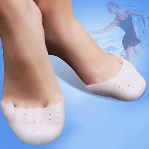 VORCOOL 2 Pares de Gel de sílice Ballet Pointe Zapatillas de Baile Zapatillas Tacones Altos Toe Cap Protector con Agujeros (Color de Piel y Blanco) VORCOOL 2 Pares de Gel de sílice Ballet Pointe Zapatillas de Baile Zapatillas Tacones Altos Toe Cap Protector con Agujeros (Color de Piel y Blanco)