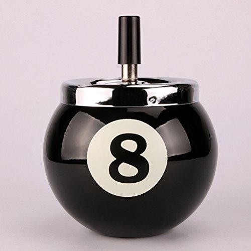 VORCOOL Cenicero de Billar No. 8 Cenicero de Metal (Negro) VORCOOL Cenicero de Billar No. 8 Cenicero de Metal (Negro)