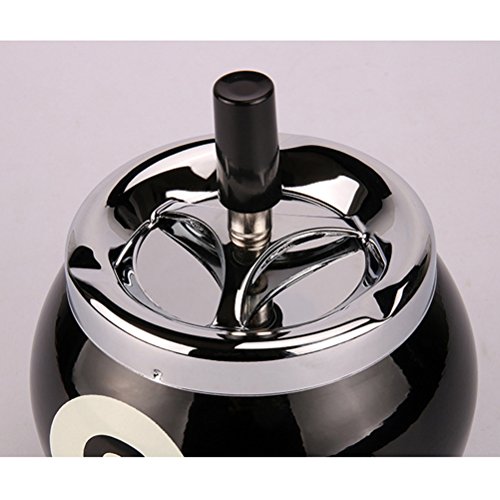 VORCOOL Cenicero de bola de billar de metal con número 8 para interior y exterior (negro) VORCOOL Cenicero de bola de billar de metal con número 8 para interior y exterior (negro)