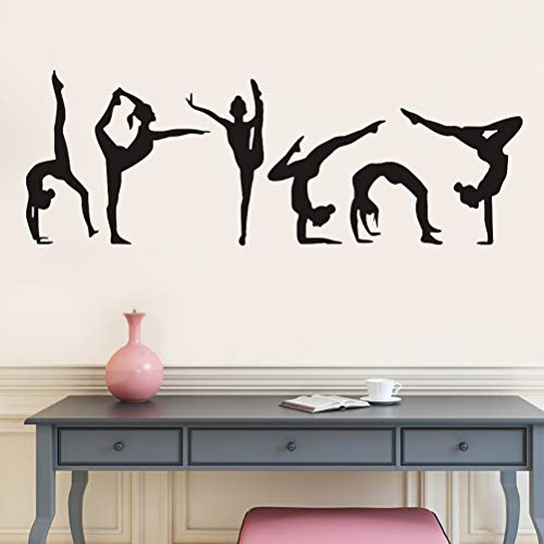 VORCOOL Chica de Baile extraíble Pegatina de Pared Chica Ballet Tatuajes de Pared para niños Dormitorio Sala de Entrenamiento de Vinilo decoración para el hogar Arte de la Pared Tatuajes