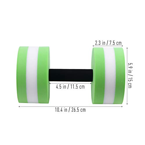 VORCOOL Deportes Ejercicio acuático Mancuernas Fitness Barbell Ejercicio Barras de Mano para aeróbicos acuáticos (Verde)