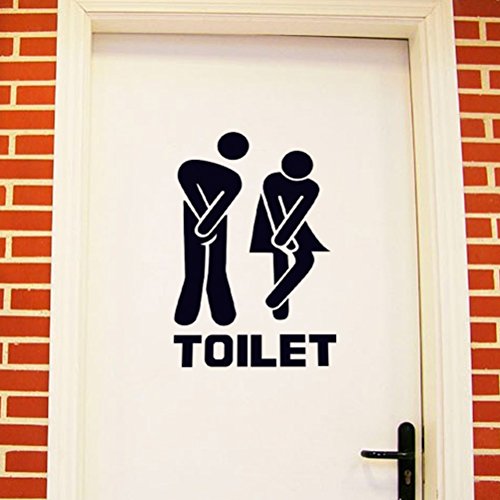 VORCOOL Etiqueta de la Pared del WC Divertido Hombre Mujer Etiqueta Engomada de Baño Extraíble VORCOOL Etiqueta de la Pared del WC Divertido Hombre Mujer Etiqueta Engomada de Baño Extraíble
