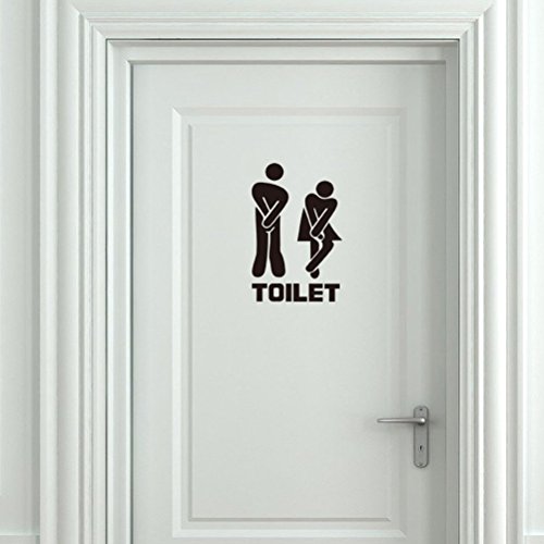VORCOOL Etiqueta de la Pared del WC Divertido Hombre Mujer Etiqueta Engomada de Baño Extraíble VORCOOL Etiqueta de la Pared del WC Divertido Hombre Mujer Etiqueta Engomada de Baño Extraíble