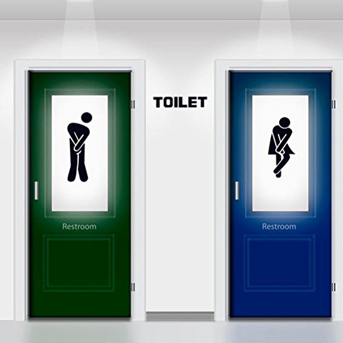 VORCOOL Etiqueta de la Pared del WC Divertido Hombre Mujer Etiqueta Engomada de Baño Extraíble VORCOOL Etiqueta de la Pared del WC Divertido Hombre Mujer Etiqueta Engomada de Baño Extraíble