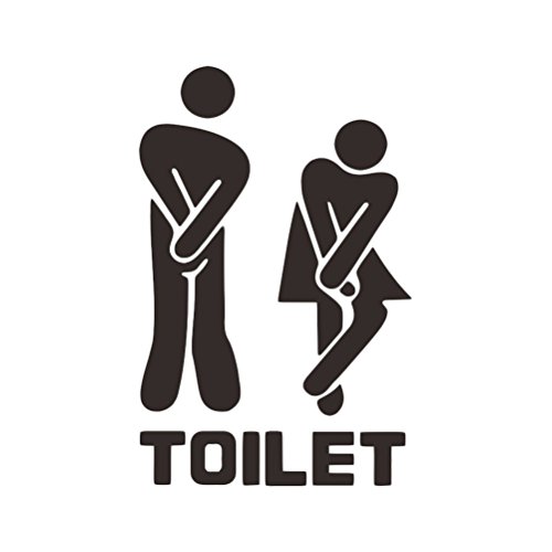 VORCOOL Etiqueta de la Pared del WC Divertido Hombre Mujer Etiqueta Engomada de Baño Extraíble