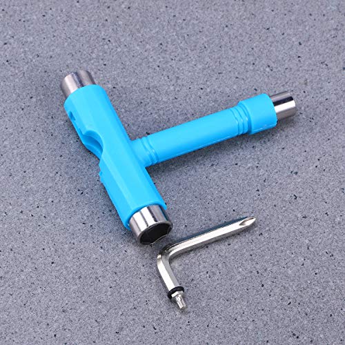 VORCOOL Mini T Type Wrench Tool Roller Skateboard Repair Tool Herramienta de Ajuste con L Wrench L-Type Screwdriver (Azul)