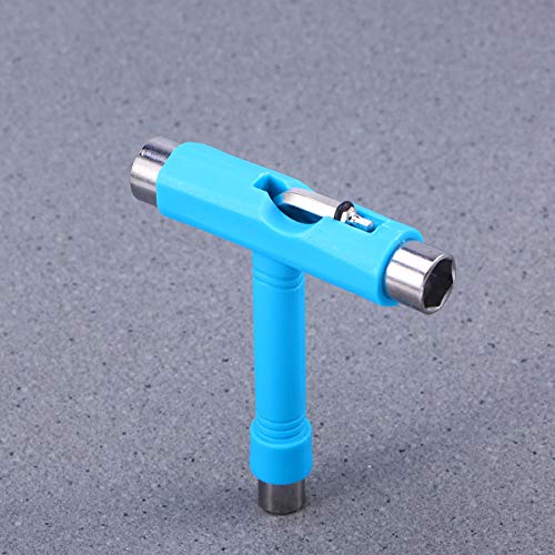 VORCOOL Mini T Type Wrench Tool Roller Skateboard Repair Tool Herramienta de Ajuste con L Wrench L-Type Screwdriver (Azul)