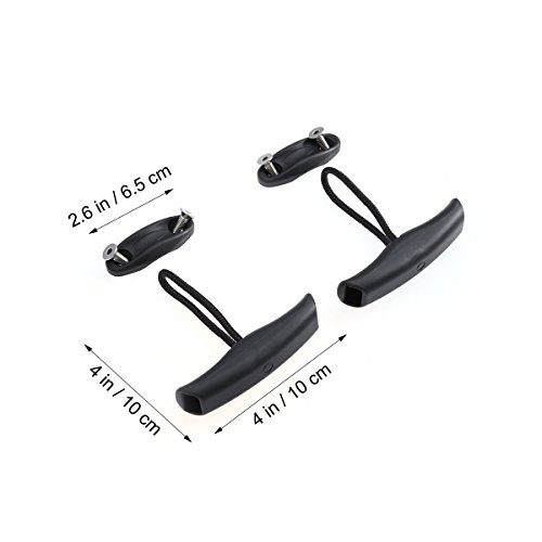 VORCOOL Par de Asas para Kayak Poste Delantero del Barco, asa de Transporte fácil, con cordón de Nylon para Kayak Marino Canoa, Bote Auxiliar (Forma de T) VORCOOL Par de Asas para Kayak Poste Delantero del Barco, asa de Transporte fácil, con cordón de Nylon para Kayak Marino Canoa, Bote Auxiliar (Forma de T)