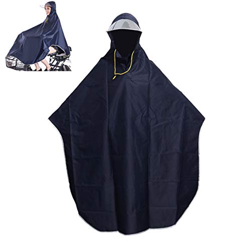 VORCOOL - Poncho con capucha para hombre y mujer, para bicicleta, impermeable, resistente al viento, resistente al viento, con tapa transparente (azul marino) VORCOOL - Poncho con capucha para hombre y mujer, para bicicleta, impermeable, resistente al viento, resistente al viento, con tapa transparente (azul marino)