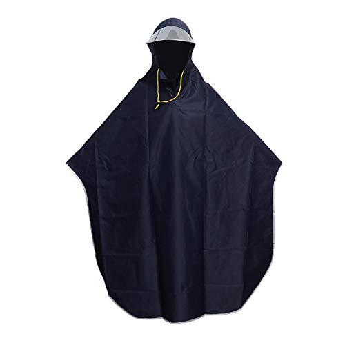 VORCOOL - Poncho con capucha para hombre y mujer, para bicicleta, impermeable, resistente al viento, resistente al viento, con tapa transparente (azul marino)