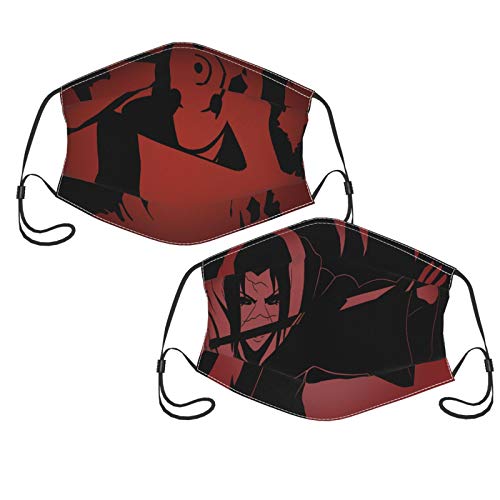 VOROY 2PCS Adult Dust Mouth_MK For Men with 6 Filter Ruto Shippuuden Tobi Anime Vectors Uchiha Obito Wind Resistance Warming Full Washable Reusing Chilly Endow Scarf Shaker
