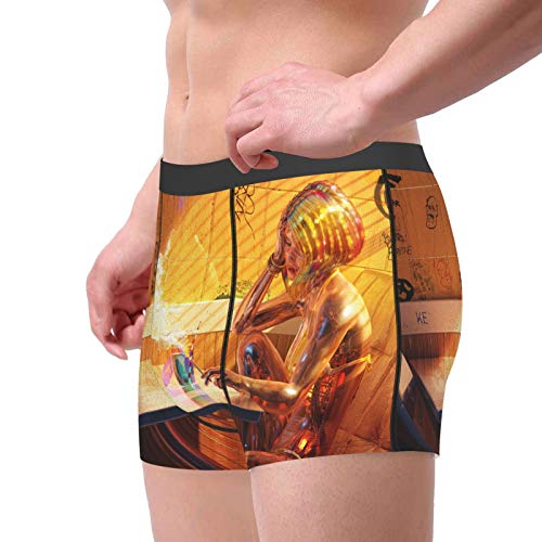 VOROY Men Boxer Briefs Camo Medium Code, Cyberpunk Digital Art Kekekekekeke K Sunlight Graffiti Smoking ,Briefs For Male Soft Breathable Comfortable Stretch Underwear