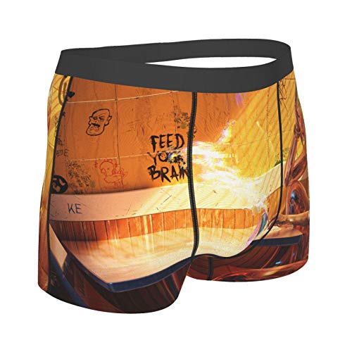 VOROY Men Boxer Briefs Camo Medium Code, Cyberpunk Digital Art Kekekekekeke K Sunlight Graffiti Smoking ,Briefs For Male Soft Breathable Comfortable Stretch Underwear