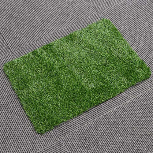 VOSAREA Cesped Artificial Felpudo Hierba Sintética Entrada Estera de Bienvenida Alfombra Césped Artificial Alfombra para Perro Jardín Terraza Balcón Suelo 40x60cm