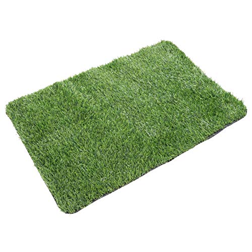 VOSAREA Cesped Artificial Felpudo Hierba Sintética Entrada Estera de Bienvenida Alfombra Césped Artificial Alfombra para Perro Jardín Terraza Balcón Suelo 40x60cm