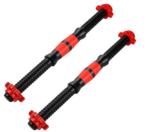 VOSAREA Juego de 2 agarres de mancuernas para levantamiento de pesas Spinlock ajustables con rosca para entrenamiento de fuerza, deporte, entrenamiento, gimnasio, 50 cm VOSAREA Juego de 2 agarres de mancuernas para levantamiento de pesas Spinlock ajustables con rosca para entrenamiento de fuerza, deporte, entrenamiento, gimnasio, 50 cm