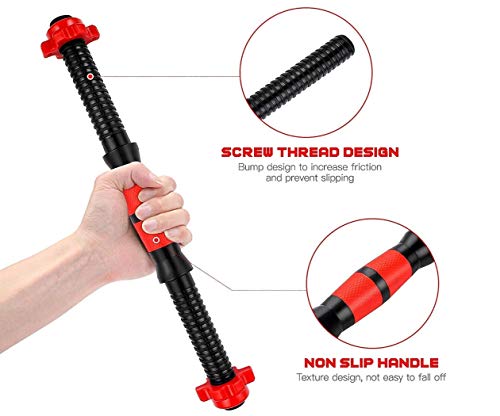 VOSAREA Juego de 2 agarres de mancuernas para levantamiento de pesas Spinlock ajustables con rosca para entrenamiento de fuerza, deporte, entrenamiento, gimnasio, 50 cm VOSAREA Juego de 2 agarres de mancuernas para levantamiento de pesas Spinlock ajustables con rosca para entrenamiento de fuerza, deporte, entrenamiento, gimnasio, 50 cm
