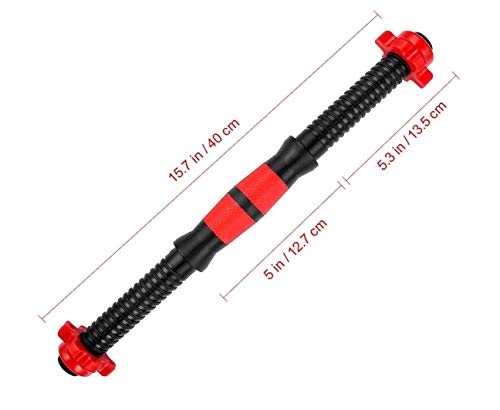 VOSAREA - Manillar de 2 piezas para mancuernas de pesas de mancuernas duraderas y ajustables para levantamiento de pesas, para gimnasio, entrenamiento deportivo, gimnasio, 40 cm VOSAREA - Manillar de 2 piezas para mancuernas de pesas de mancuernas duraderas y ajustables para levantamiento de pesas, para gimnasio, entrenamiento deportivo, gimnasio, 40 cm