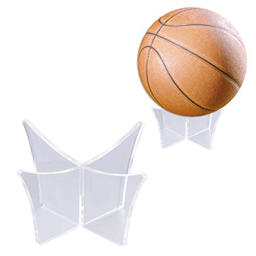Vosarea Soporte de exhibición de Bola Soporte de exhibición Soporte de exhibición Transparente Base de Soporte para fútbol Baloncesto Fútbol Voleibol - (Transparente)
