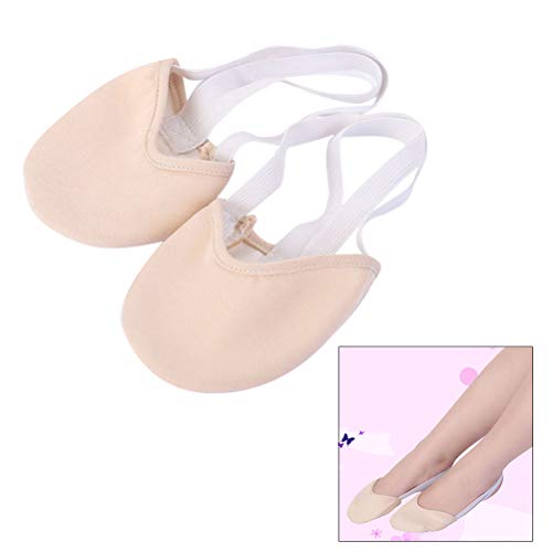 Vosarea Zapato de Ballet contemporáneo con Suela de Media Suela de Zapato para Bailarinas de Ballet y competición de Gimnasia rítmica (Color de Piel, Talla M 36-37)