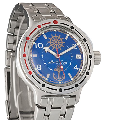 Vostok Amphibian 420374 genuino reloj militar de buceo ruso 2416B/2415 200m auto cuerda reloj de pulsera