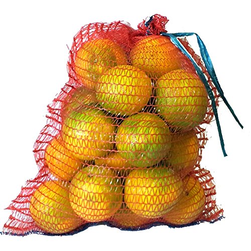 VRYSAC - 100 sacos malla 32x44 raschel rojo, con cerrador, para 5kg de naranjas, cebollas, limones o unos 3kg de nueces