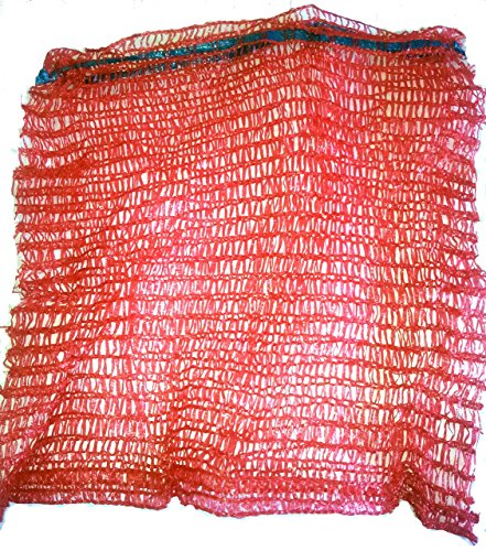 VRYSAC - 100 sacos malla 32x44 raschel rojo, con cerrador, para 5kg de naranjas, cebollas, limones o unos 3kg de nueces