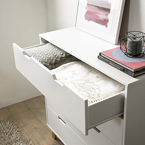 VS Venta-stock Cómoda de Noche Miranda de 4 cajones Blanco, DM Lacado, Patas de Madera y guías metálicas VS Venta-stock Cómoda de Noche Miranda de 4 cajones Blanco, DM Lacado, Patas de Madera y guías metálicas