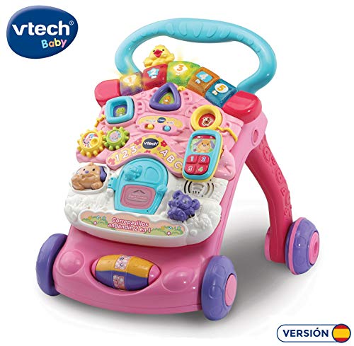 VTech - Correpasillos Andandín 2 en 1, Diseño Mejorado, Andador Bebé InTeractivo Plegable y Regulador de Velocidad, Color Rosa (80-505657) , color/modelo surtido