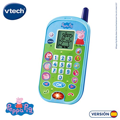 VTech - El teléfono de Peppa Pig, Móvil electrónico interactivo que simula una conversación telefónica, Voces de todos los personajes de la familia, actividades y animaciones (3480-523122) VTech - El teléfono de Peppa Pig, Móvil electrónico interactivo que simula una conversación telefónica, Voces de todos los personajes de la familia, actividades y animaciones (3480-523122)