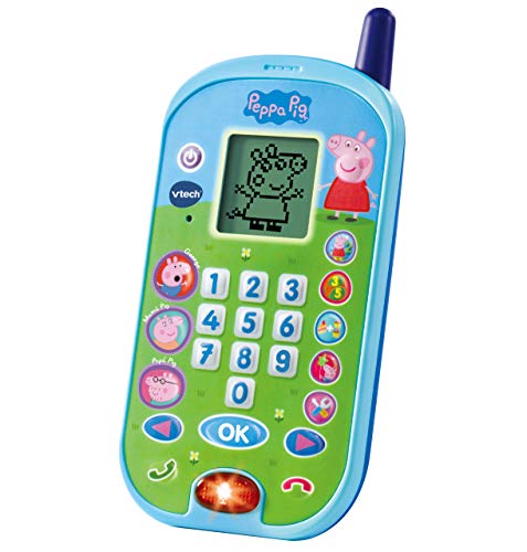 VTech - El teléfono de Peppa Pig, Móvil electrónico interactivo que simula una conversación telefónica, Voces de todos los personajes de la familia, actividades y animaciones (3480-523122) VTech - El teléfono de Peppa Pig, Móvil electrónico interactivo que simula una conversación telefónica, Voces de todos los personajes de la familia, actividades y animaciones (3480-523122)