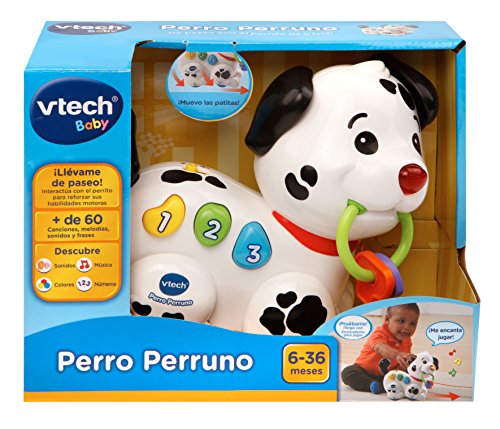 VTech Perruno, Arrastre Interactivo con Forma de Perro con Voz Frases Sonidos y Melodias, Multicolor, Talla Única (3480-502822)