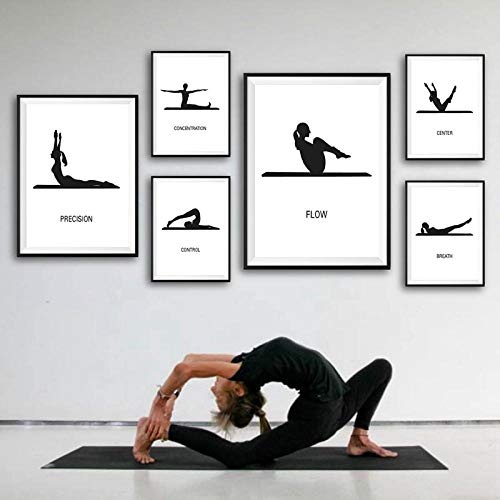 VVSUN Pilates Carteles e Impresiones Pilates Estudio Decoración Regalo Minimalismo Moderno Inspiración Arte de la Pared Lienzo Pintura Imágenes/30x40x4 40x60x2 50x70cm (Sin Marco)