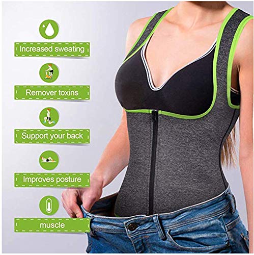 WABISABI DREAMS Chaleco Neopreno Sauna, Faja Adelgazante Mujer, Compresion Reductora para Conseguir una Sudoración efectiva para Deporte Fitness Gris (L) WABISABI DREAMS Chaleco Neopreno Sauna, Faja Adelgazante Mujer, Compresion Reductora para Conseguir una Sudoración efectiva para Deporte Fitness Gris (L)