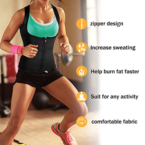 WABISABI DREAMS Chaleco Neopreno Sauna, Faja Adelgazante Mujer, Compresion Reductora para Conseguir una Sudoración efectiva para Deporte Fitness Negro (L) WABISABI DREAMS Chaleco Neopreno Sauna, Faja Adelgazante Mujer, Compresion Reductora para Conseguir una Sudoración efectiva para Deporte Fitness Negro (L)