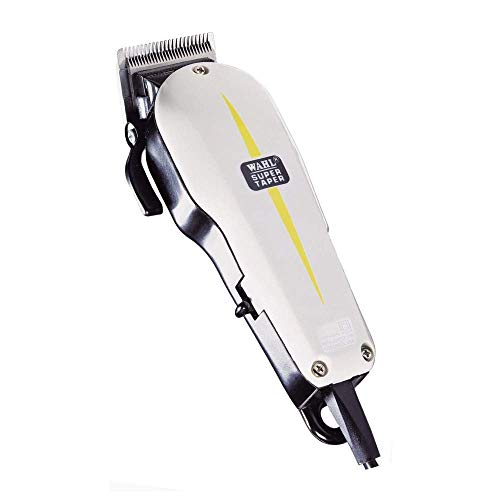 Wahl Super Taper - Maquina cortapelos, cuchillas cromadas, con accesorios, corriente alterna, blanco