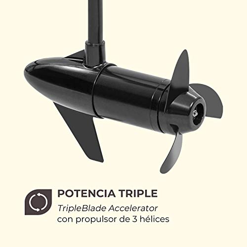 Waldbeck Barracuda - Motor fueraborda eléctrico, Acelerador TripleBlade, 5 Marchas hacia Delante, 2 Marchas hacia atrás, Inclinable 90°, Altura Regulable 5-70 cm, 12 V, 50 lbs (222,5 N), Negro Waldbeck Barracuda - Motor fueraborda eléctrico, Acelerador TripleBlade, 5 Marchas hacia Delante, 2 Marchas hacia atrás, Inclinable 90°, Altura Regulable 5-70 cm, 12 V, 50 lbs (222,5 N), Negro