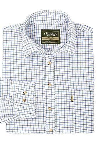 Walker and Hawkes - Camisa de Manga Larga para Hombre - Algodón de fácil Cuidado - Estilo leñador - Estampado a Cuadros - Azul - 2XL (46'') Walker and Hawkes - Camisa de Manga Larga para Hombre - Algodón de fácil Cuidado - Estilo leñador - Estampado a Cuadros - Azul - 2XL (46'')