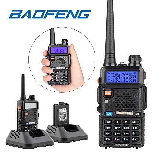 Walkie-Talkie Baofeng UV-5R Doble Banda VHF&UHF Radio Profesional FM Escaner,Negro