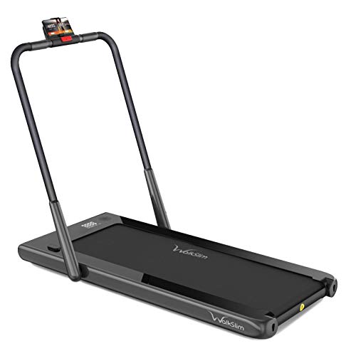 WalkSlim Cinta de Correr 540 - Plegable | Motor de 560W, 12 KM/H | Fácil de Usar, Plegar y Guardar | Silenciosa | para casa/Oficina | con Ruedas | 30 días de Prueba con devolución Gratuita (Negro)