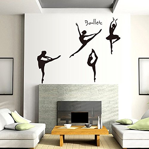 Wallpark Ballet Bailarín Bailarina Silueta Desmontable Pegatinas de Pared Etiqueta de la Pared, Sala Dormitorio Hogar Decorativas Adhesivas DIY Arte Murales Wallpark Ballet Bailarín Bailarina Silueta Desmontable Pegatinas de Pared Etiqueta de la Pared, Sala Dormitorio Hogar Decorativas Adhesivas DIY Arte Murales