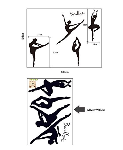 Wallpark Ballet Bailarín Bailarina Silueta Desmontable Pegatinas de Pared Etiqueta de la Pared, Sala Dormitorio Hogar Decorativas Adhesivas DIY Arte Murales Wallpark Ballet Bailarín Bailarina Silueta Desmontable Pegatinas de Pared Etiqueta de la Pared, Sala Dormitorio Hogar Decorativas Adhesivas DIY Arte Murales